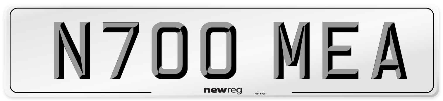 N700 MEA Number Plate from New Reg